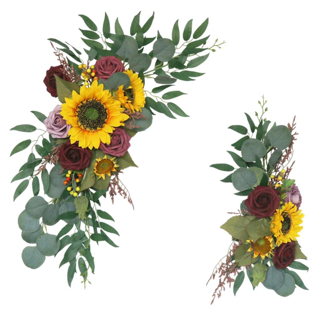 Blumenbogen, Sonnenblumen, Blumengirlande für Gartenempfang zu Hause