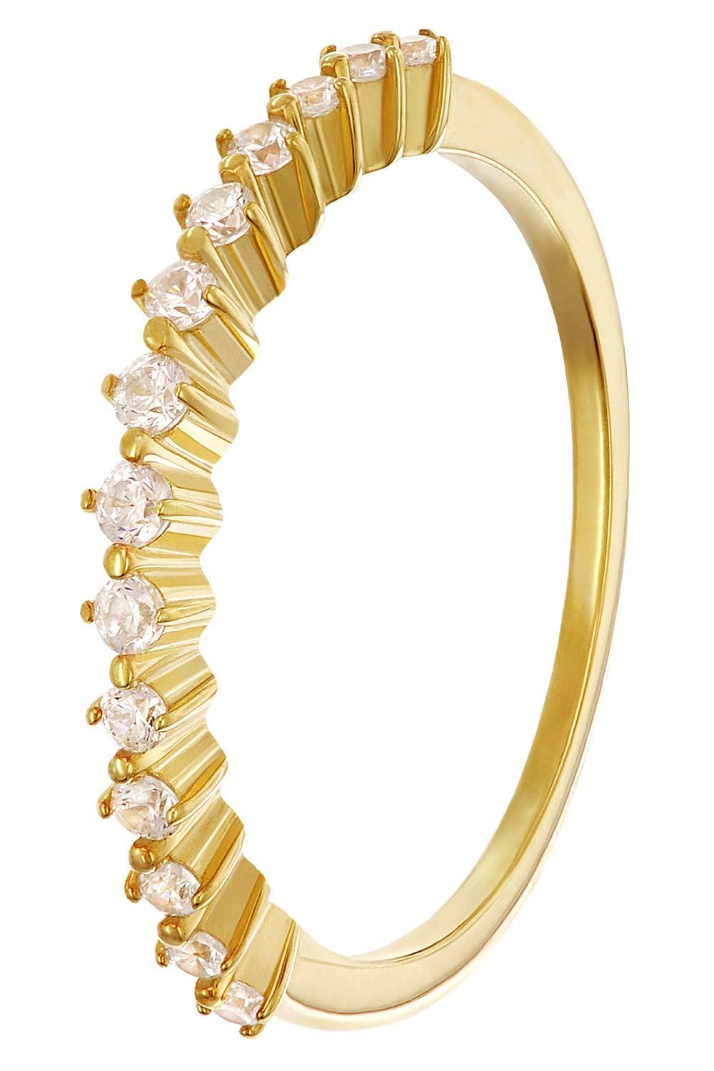 trendor Damenring Gold 333/8K mit Zirkonias 28855 | zeitloses Schmuckstück für Frauen, elegantes Accessoire und schöne Geschenkidee,
