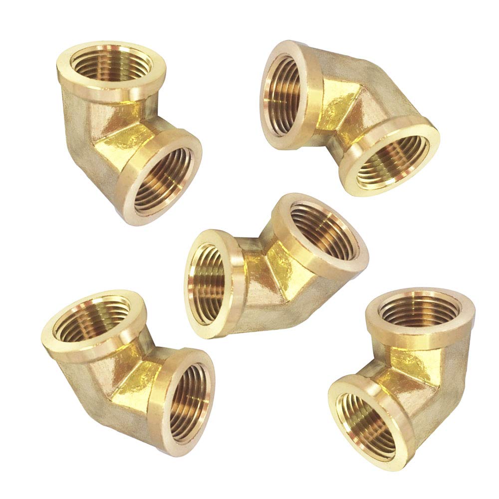 Raccordi filettati per tubo in ottone, connettori a 90 gradi, raccordo a gomito per tubo in ottone, BSP maschio femmina, raccordo a gomito per tubo olio gas (3/8 maschio x DN8 1/4