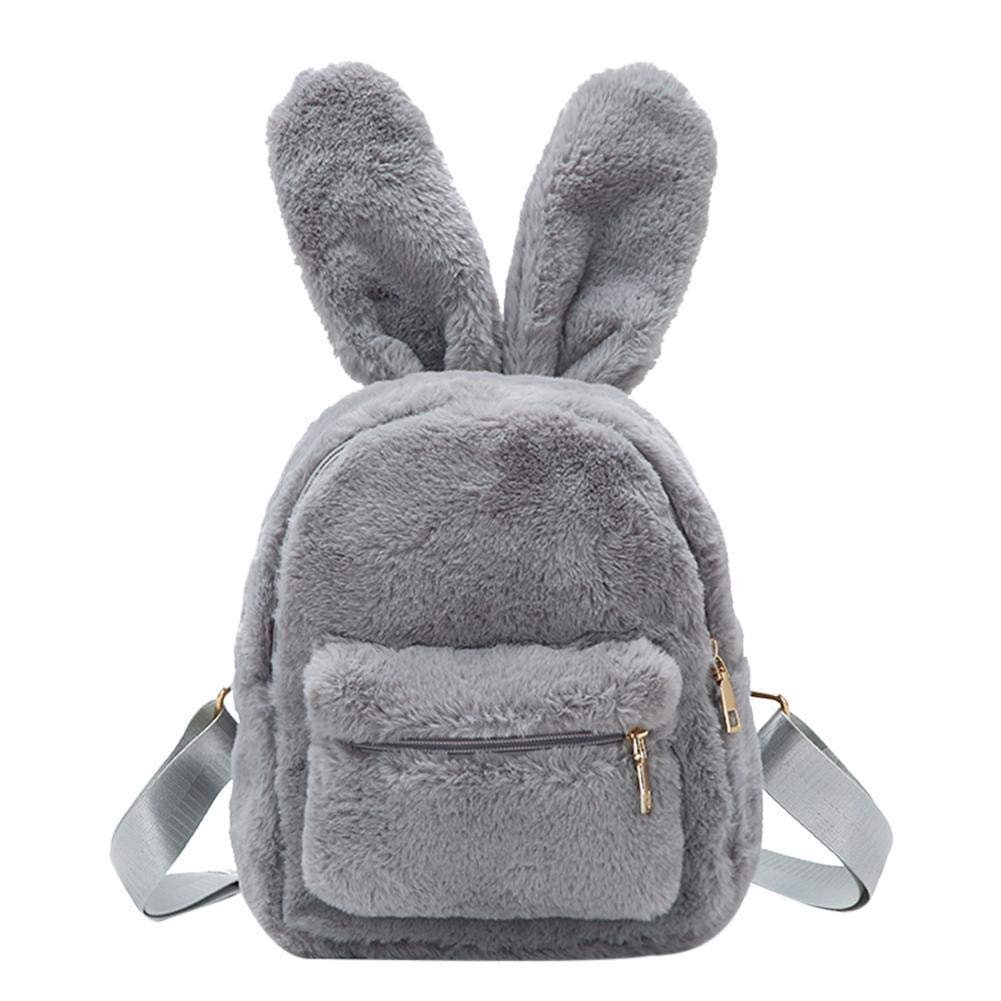 Gupiar Bunny Backpack, Fur Mini Backpacks for Womens Plush Rabbit Ear Satchel Fuzzy Bunny Purse Handbags