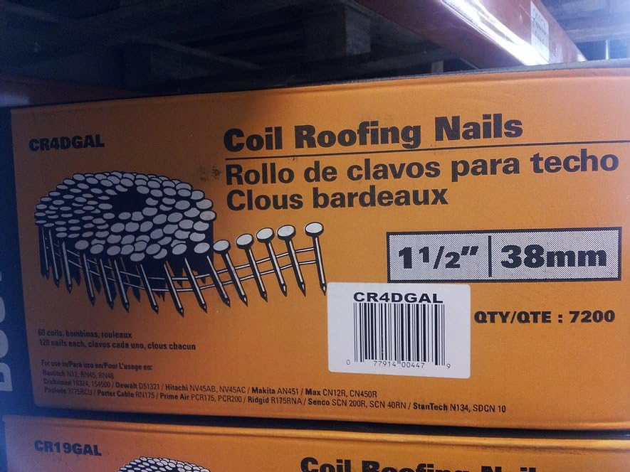 Bostitch Galvanised Roofing Coil Nails 19mm - 44mm (CR4DGAL - 38mm)