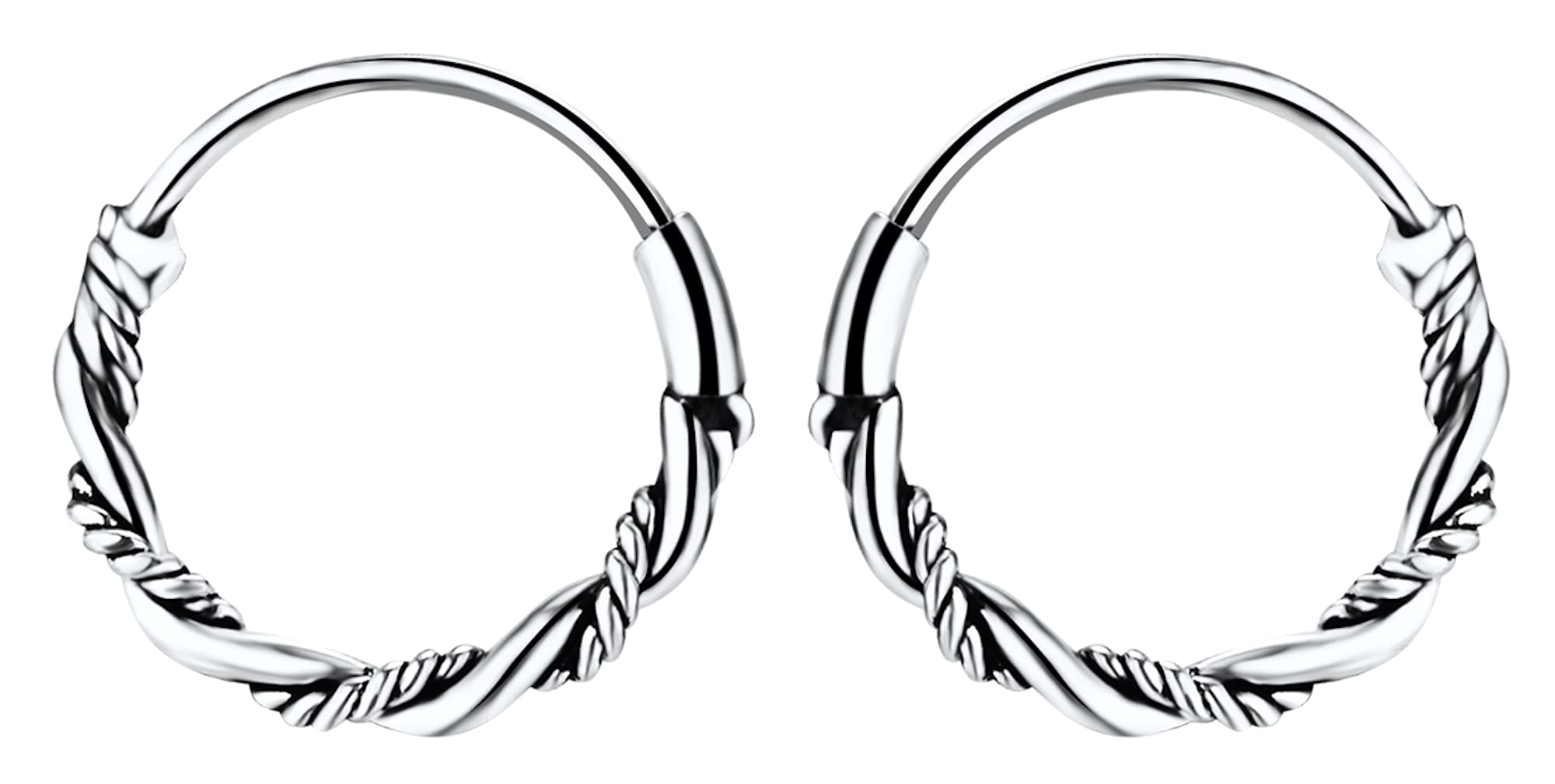 Via Mazzini 92.5-925 Sterling Silver 10mm Silver Bali Hoop Earrings for Women And Girls Pure Silver (ER0269), Free (B09D85CYT4) Amazon Price History, Amazon Price Tracker