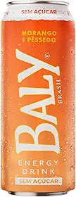 Energético Morango e Pêssego sem açúcar 473ml Lata Baly