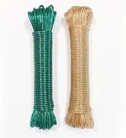 Kit 40 Metros de Corda para Varal de Roupas Resistente Durável e Flexível Ideal para Uso Doméstico Externo e Viagens Quintal Trançadas