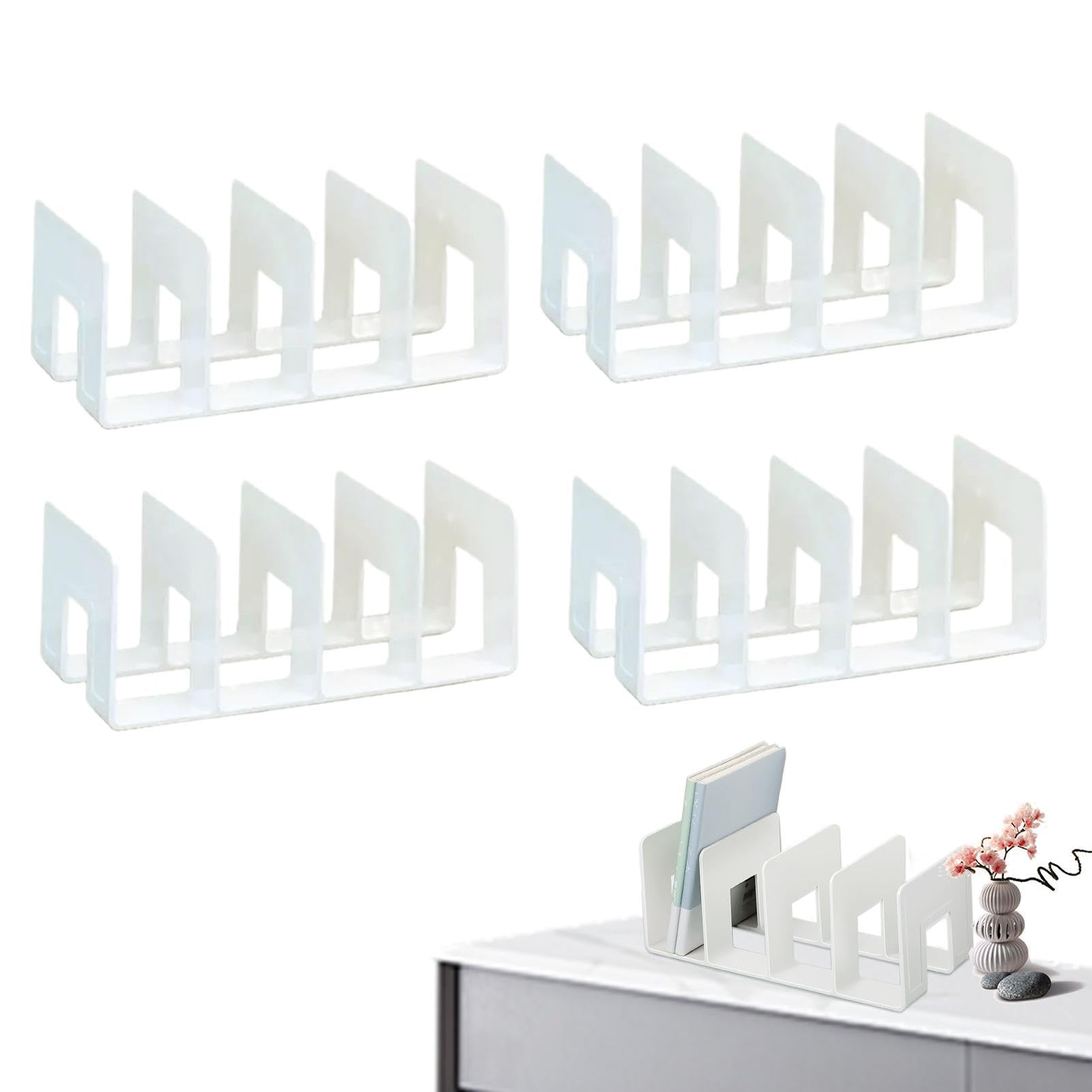 4 Paia Di Fermalibri In Acrilico Trasparente - Antiscivolo Per Libreria, Ufficio, Scuola - Foto 10