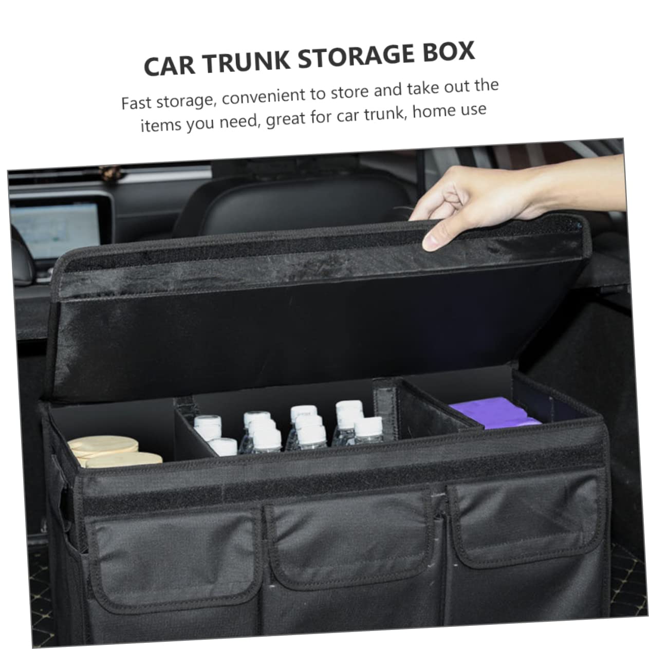 Organizador de Maletero de Coche Caja de Almacenamiento Grande Organizador para Maletero para Viajes y Organización de Equipaje Coche
