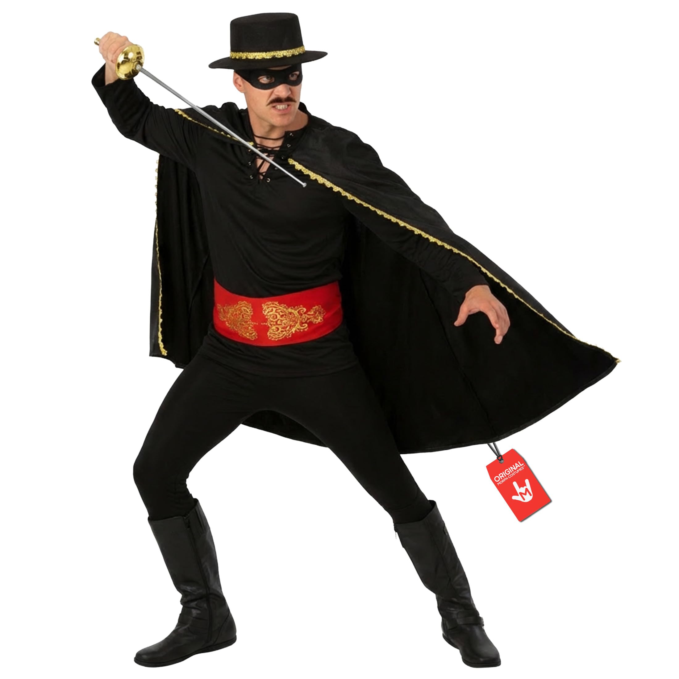 Fun Shack Disfraz Enmascarado Hombre Adulto Negro, Disfraz Bandolero Hombre, Disfraz Peliculas Hombre, Disfraz Mexicano Hombre, Disfraz Carnaval Hombre Talla M,L,XL