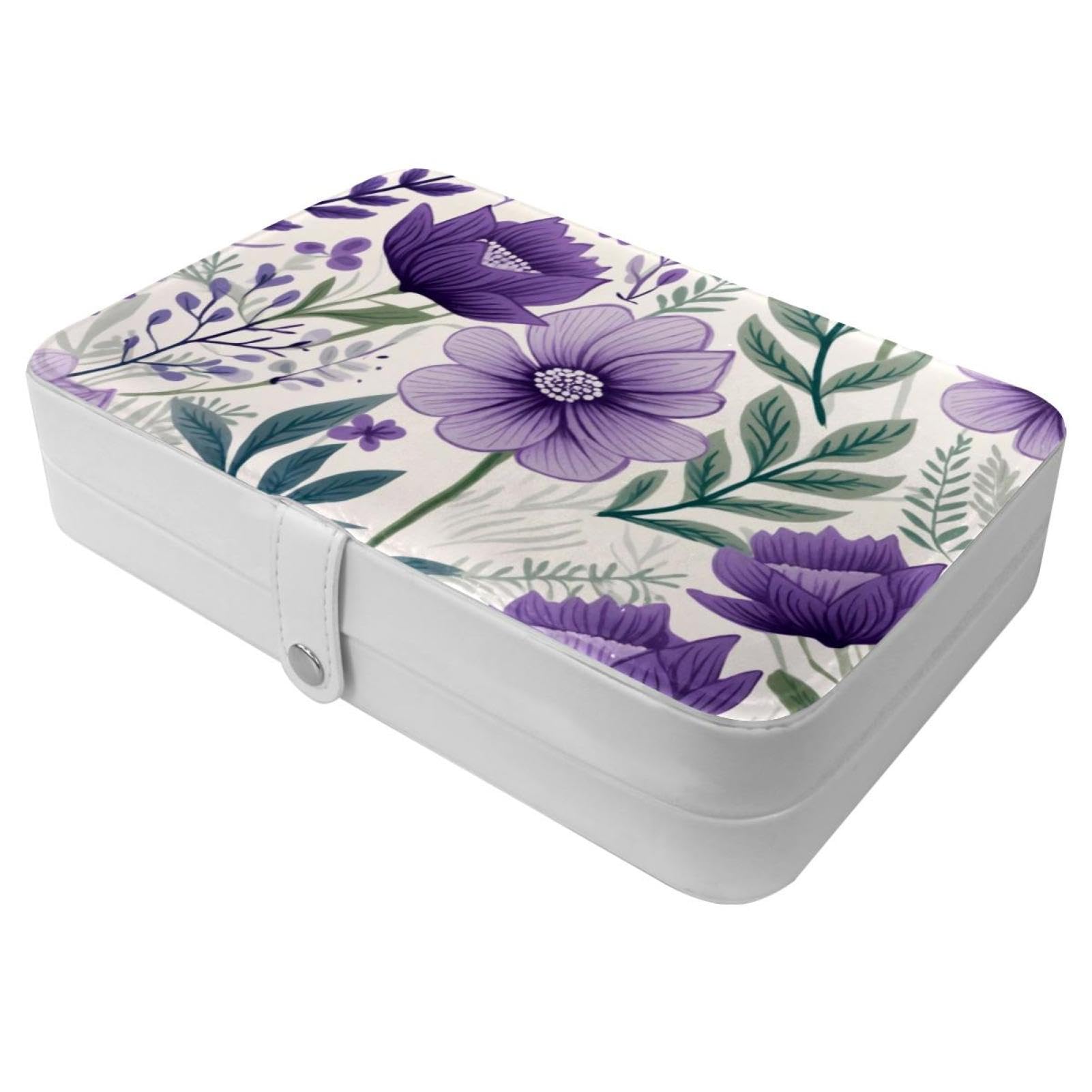 Boîte à bijoux de voyage compacte motif floral pour organiser vos colliers en week-end