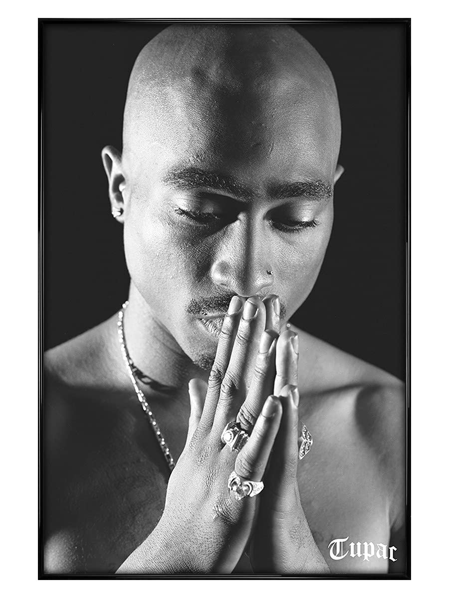 Tupac Black Gloss Framed Pray Maxi Poster 61X91.5cm