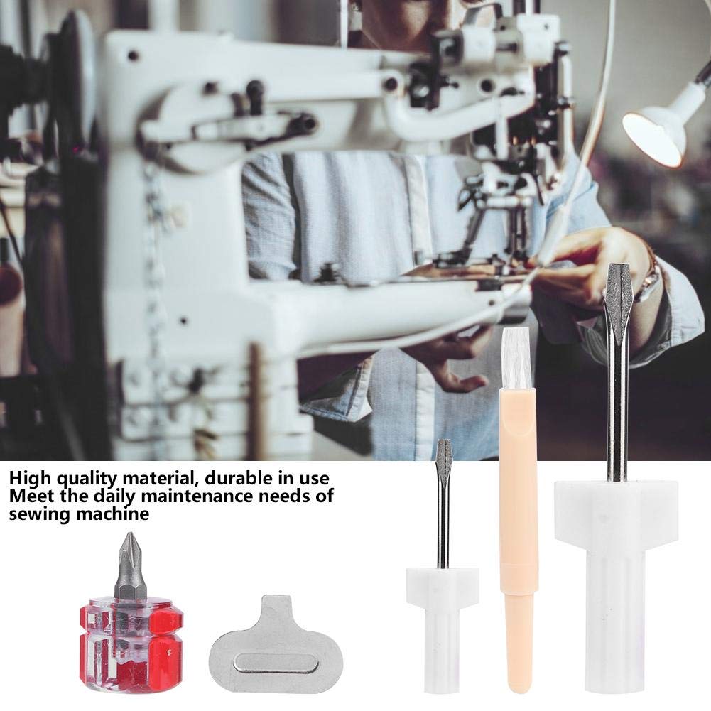 Kit de reparación de máquina de coser, 5 destornilladores para máquina de coser, herramienta de extracción de hilo para máquinas de coser, accesorios de reparación de placas de aguja 4