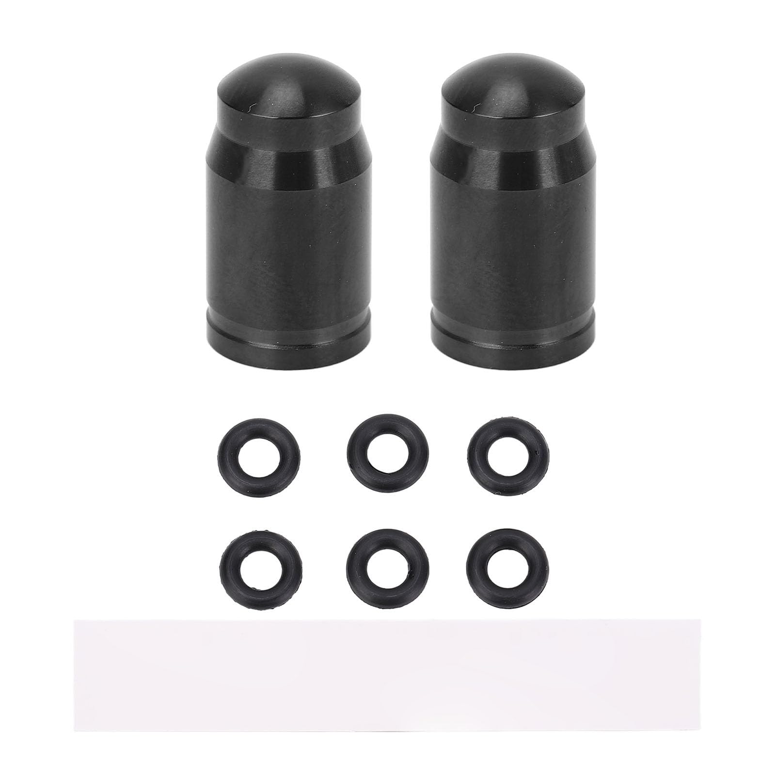Valve Caps, Ti Alloy Tire Air Valve Stem Cover with Rubber Rings for Mountain Road (Black)