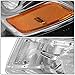 Auto Dynasty Headlights Assembly Compatible with 2014 2015 2016 Jeep Grand Cherokee, Driver and Passenger Side Halogen Headlamps Replacement w/Projector Low Beam, Chrome Housing Amber Corner