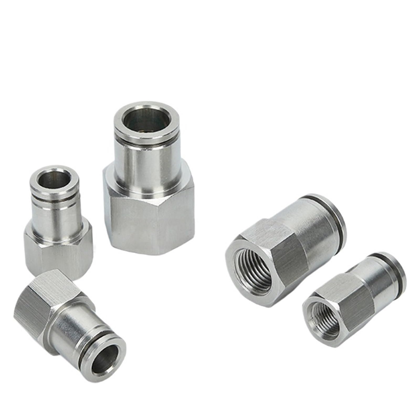 Itcleymdzv One Color Pcf Pneumatic Quick Coupling:304 Stainless Steel, Bspt Internal Thread, Compatible With 1/8",1/4",3/8",1/2" Air Hoses (4Mm-12Mm)(Pcf6-04)