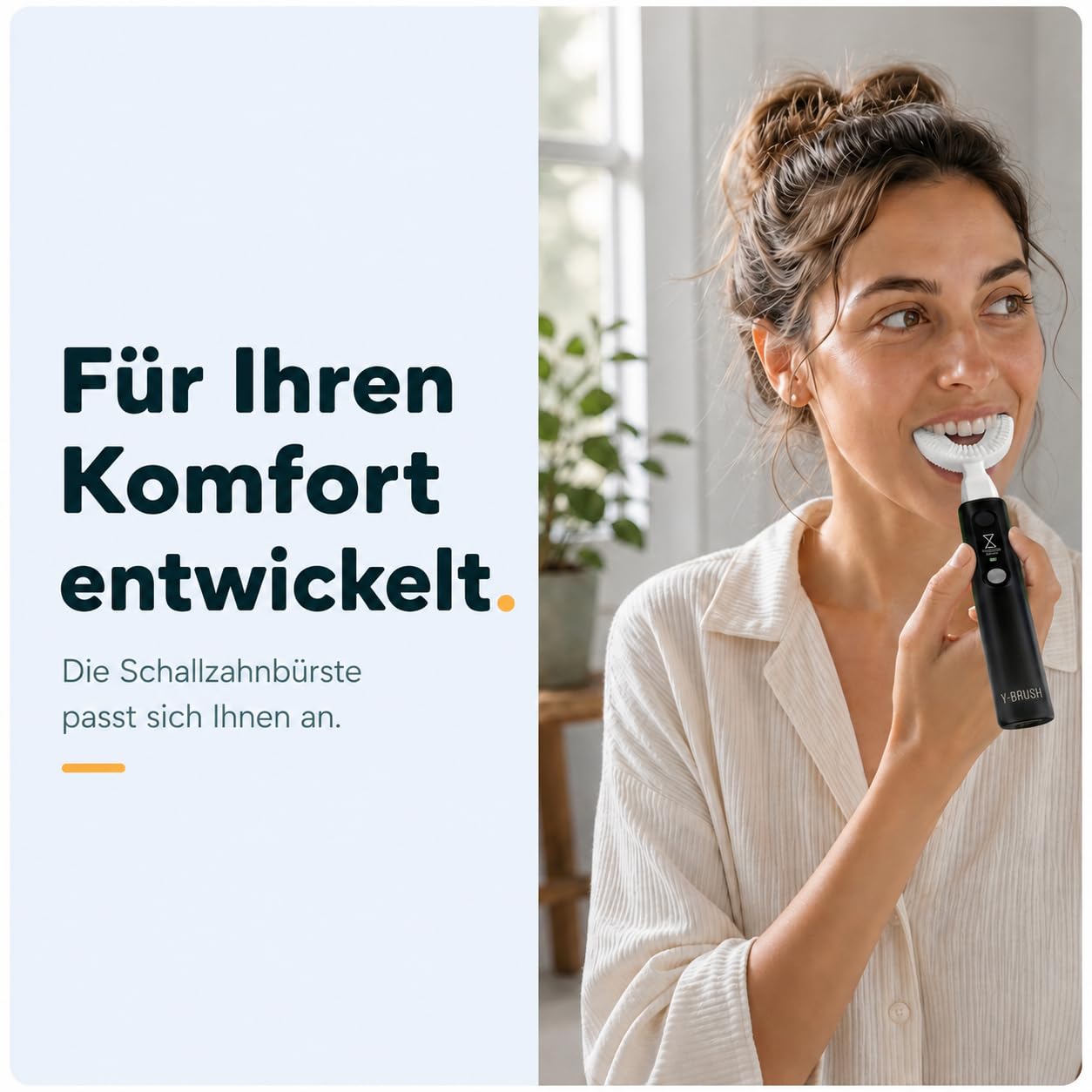 Elektrische Zahnbürste Y-Brush Ultra Premium – Premium-Set | 6 Monate Akku | 2× effizienter | Biotech Dental, führend in Europa | Premium-Set | 6 Modi | Aufhellung