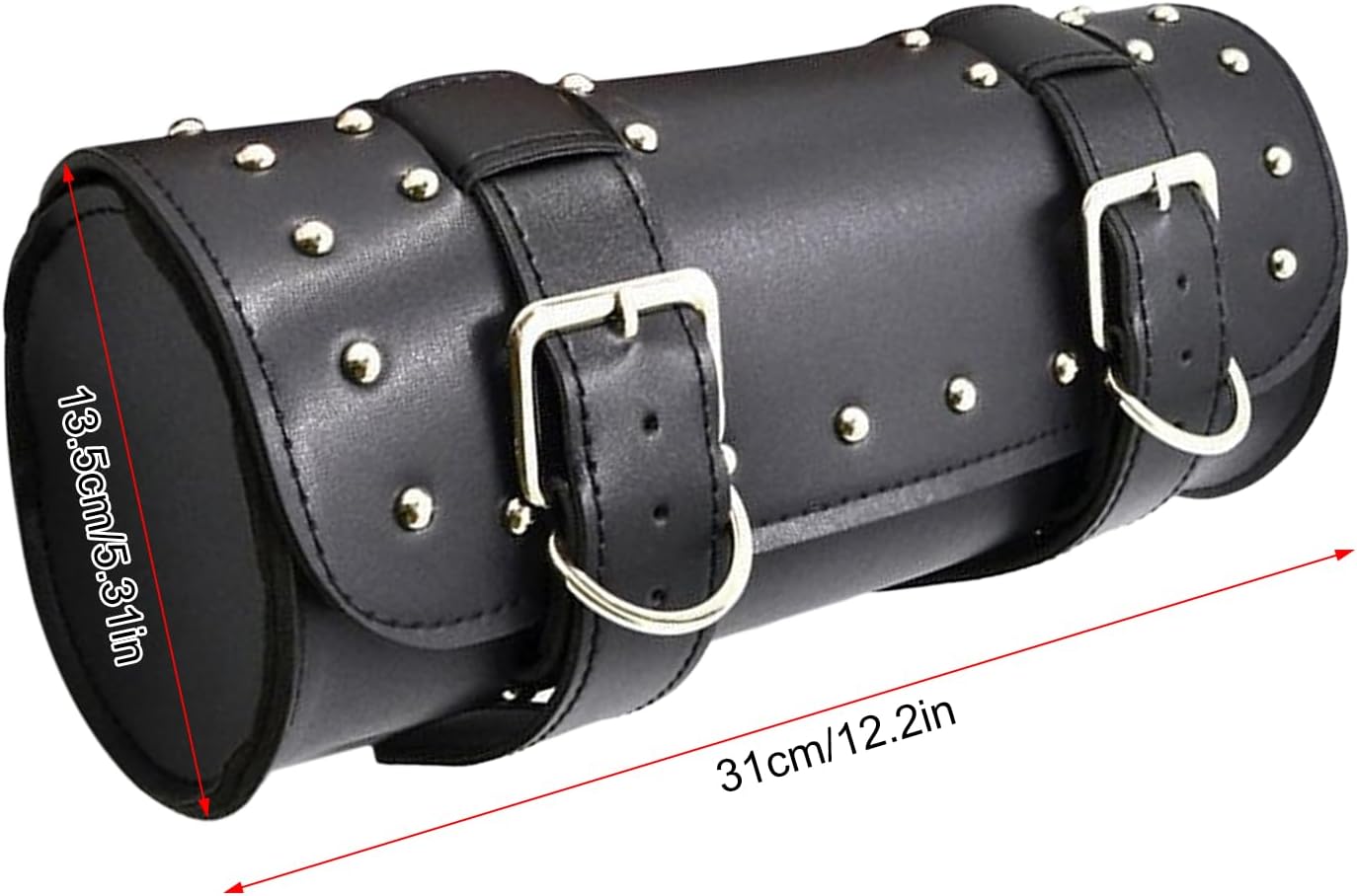 Shkalacar Motorcycle Bag, PU Leather Universal Saddlebag, Front Fork Handlebar Sissybar Storage Pouch, Compatible with Honda Kawasaki Suzuki Yamaha