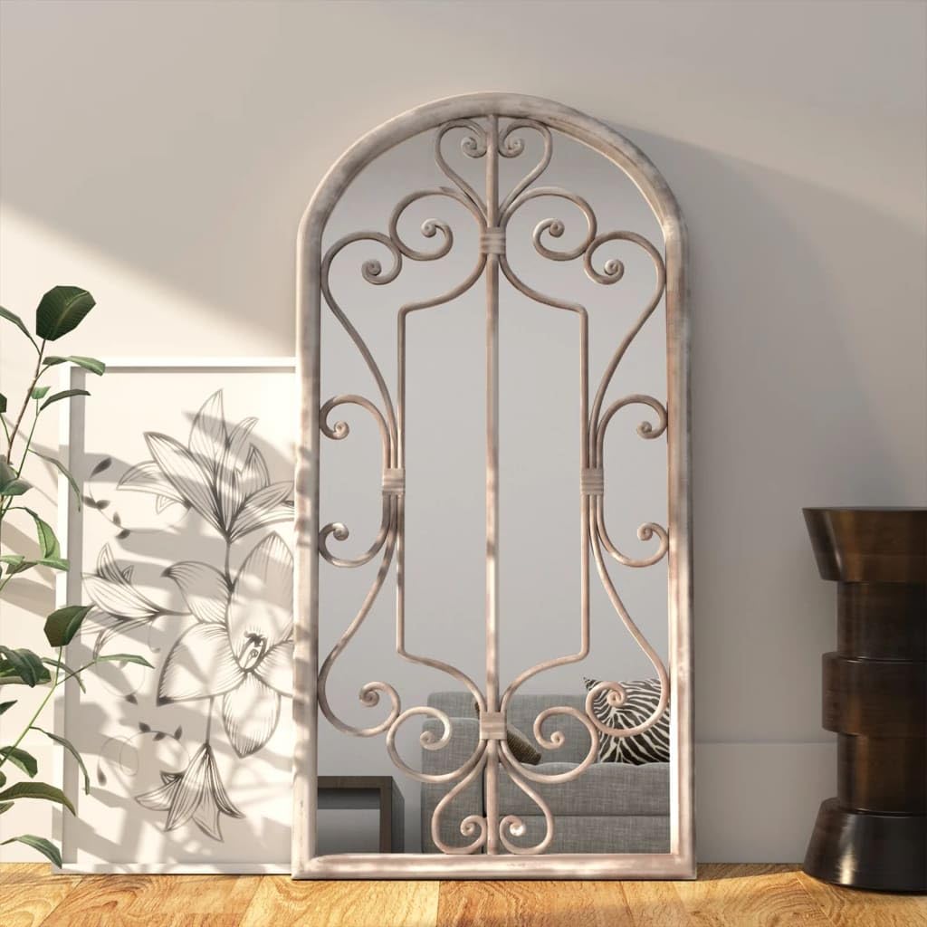 Miroir sable 70x30 cm en fer rouille pour décoration murale