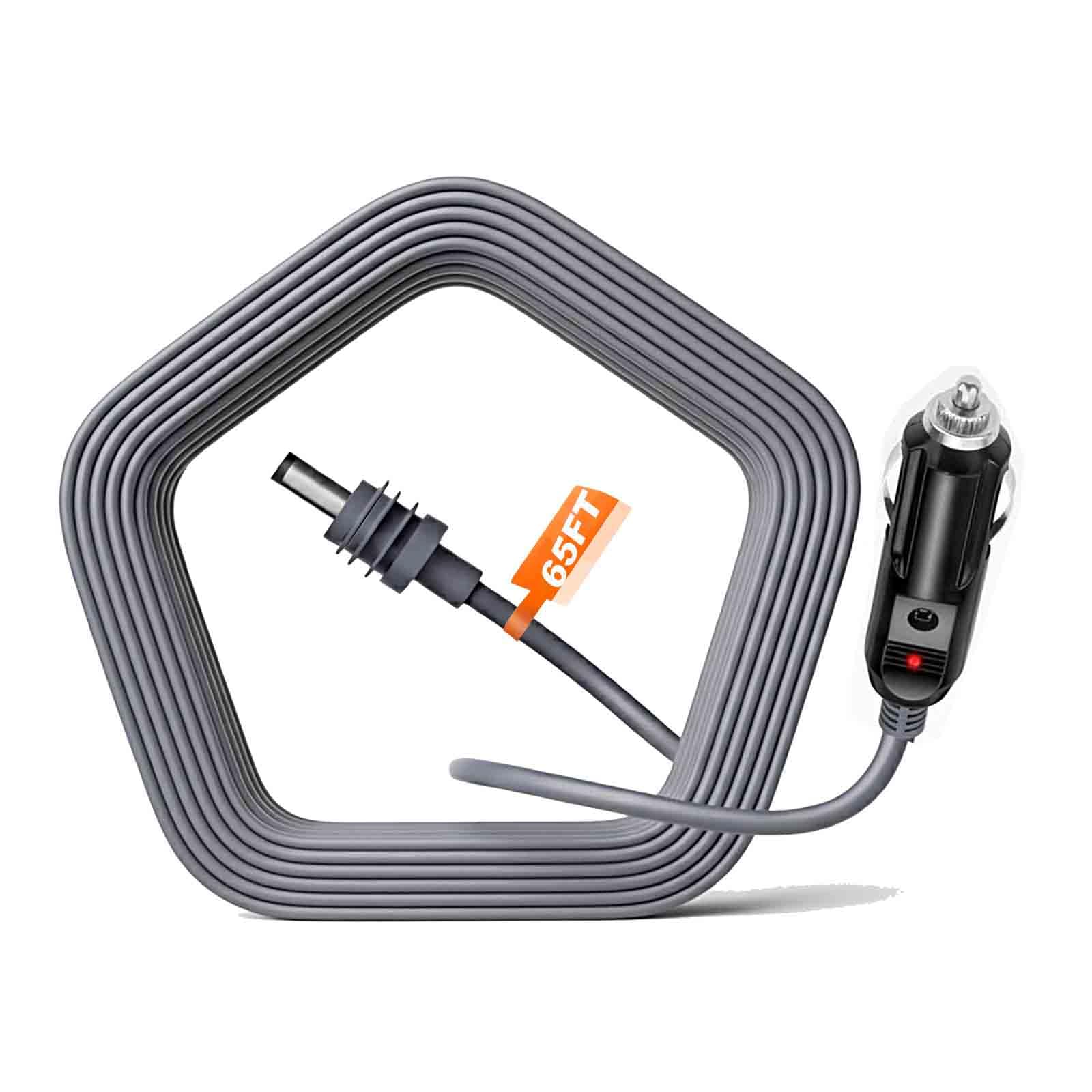 Zatelitount Starlink Mini Cable 65FT/ 20M,Starlink Mini Accessories Cigarette Lighter to DC Cord, Starlink Cable 12V Car Charger Adapter (Car Charger, 65FT)