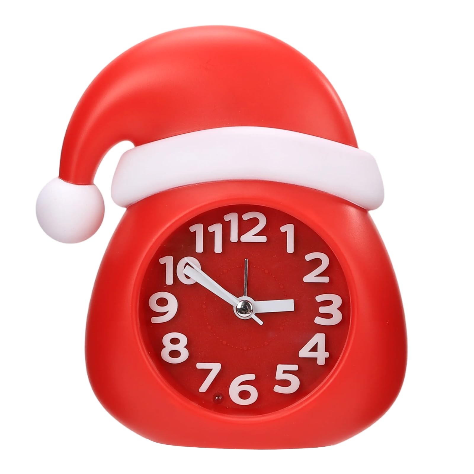 Blusaryme Bedroom Alarm Clock for Kids Christmas Hat Desk Clock Non Ticking Silent Alarm Clock Suitable for Teenagers