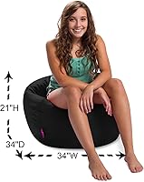 Vista 46 de Posh Creations Puf estructurado cómodo para jugar, leer y ver la televisión, Malibu Lounge, tela de lona para colorear, criaturas