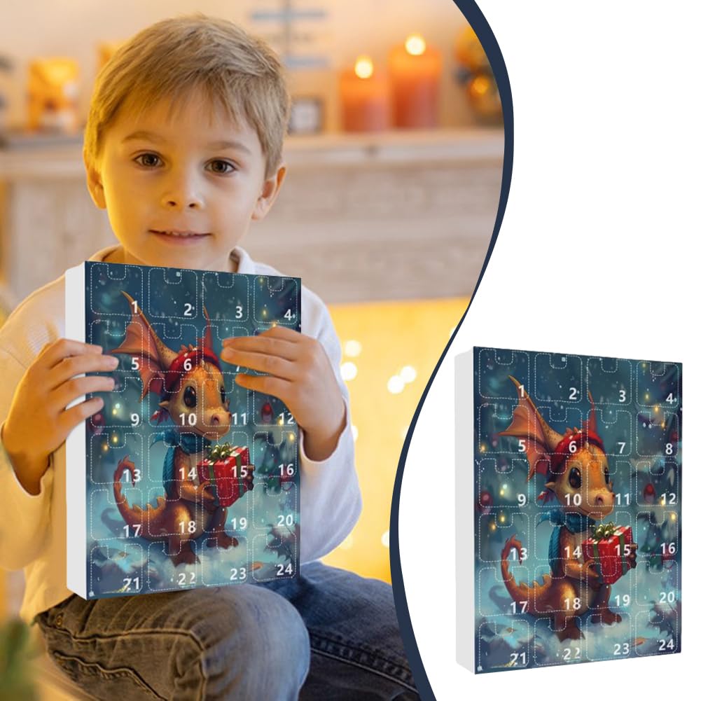 Calendriers de l'Avent 24 Jours Dragon Décorations Suspendables Pendentif Collectionnable pour Adolescents Décoration d'Intérieur Sapin de Noël
