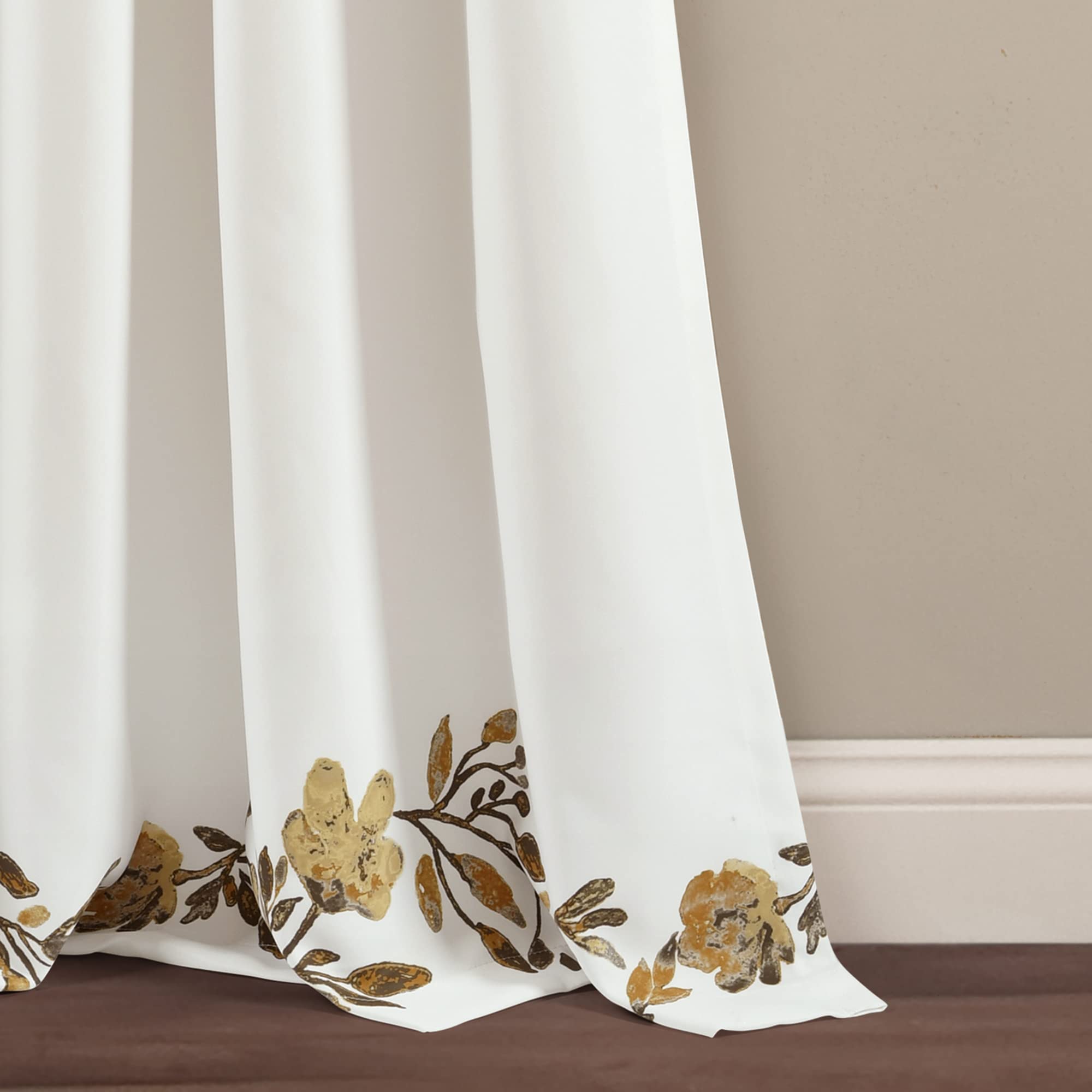 Lush Decor Tanisha Light Filtering Window Curtain Panel Pair, 84" Long x 52" Wide, Neutral & Gray, Grey and Neutral - Image 4