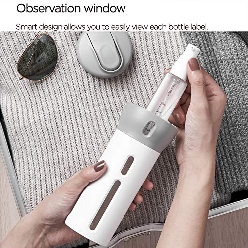 Honorall Conjunto de frascos de viagem portáteis Conjunto de 4-em-1 tamanho de viagem à prova de vaz