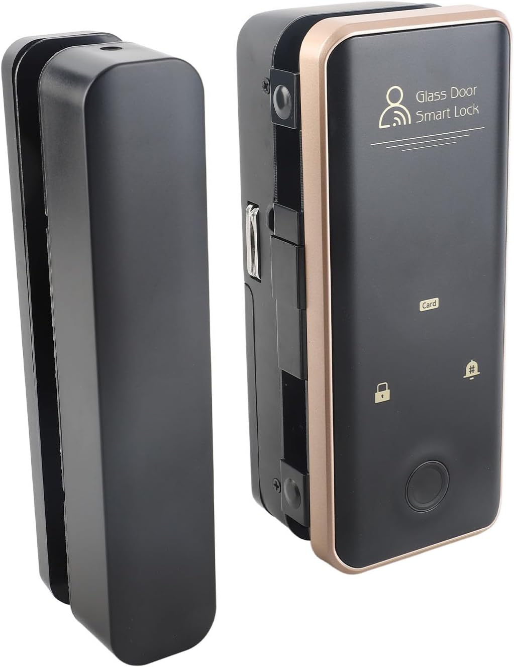 LiebeWH Smart Glass Door Fingerprint Lock with Low Energy Consumption, Virtual Password Design, and Attendance Function, Suitable for Single or Double Doors