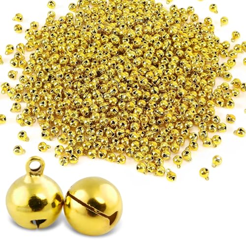 140 Stück Glöckchen zum Basteln, Schellen Glöckchen, für Glöckchenstäbe Hochzeit, DIY Weihnachten Dekoration -12 mm