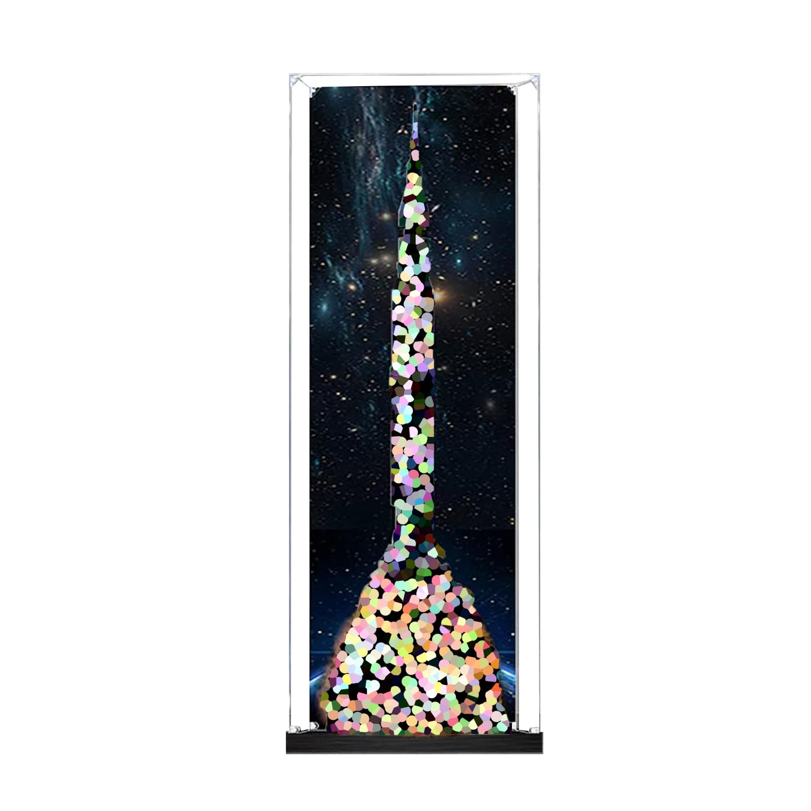 Dustproof Clear Acrylic Display Case for Lego 21309 Space Rocket,Box Only (Background)