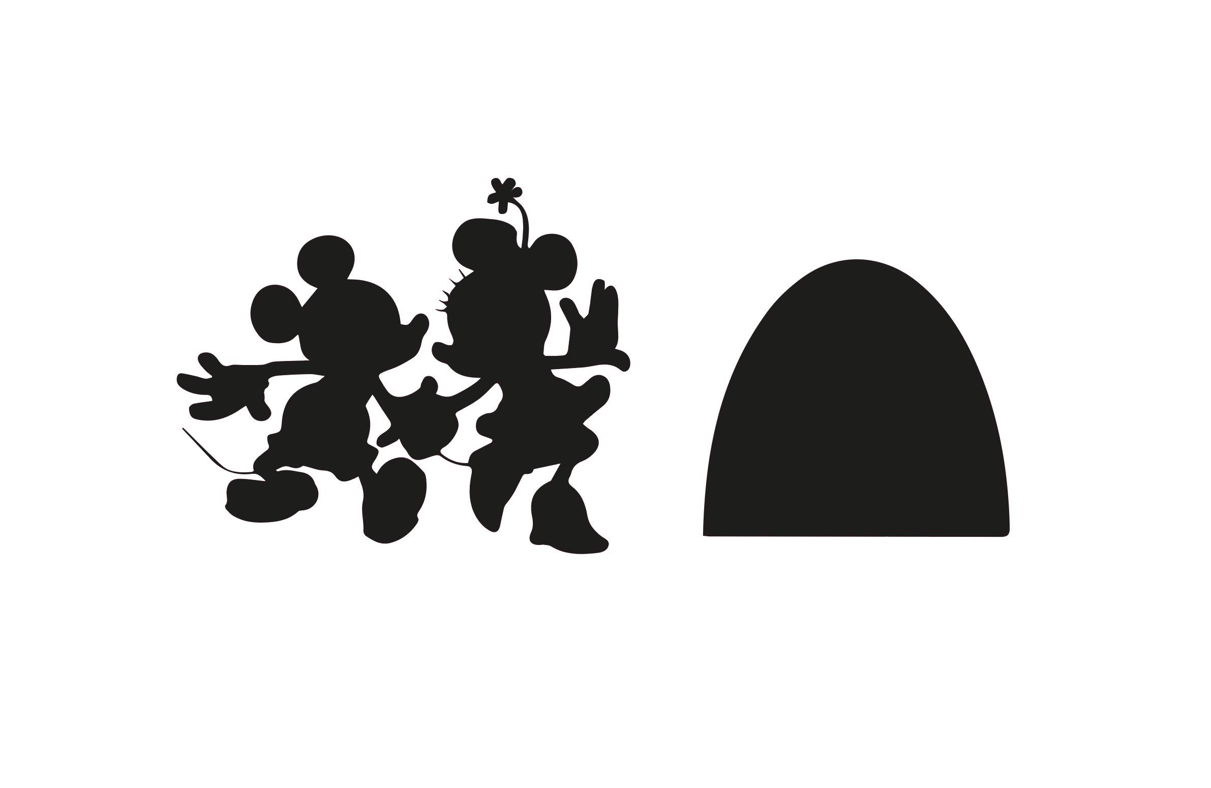 Mickey and Minnie Mouse Dancing - Wall Art Decor Accessories - Printed on white media - Skirting Board Decal Designs