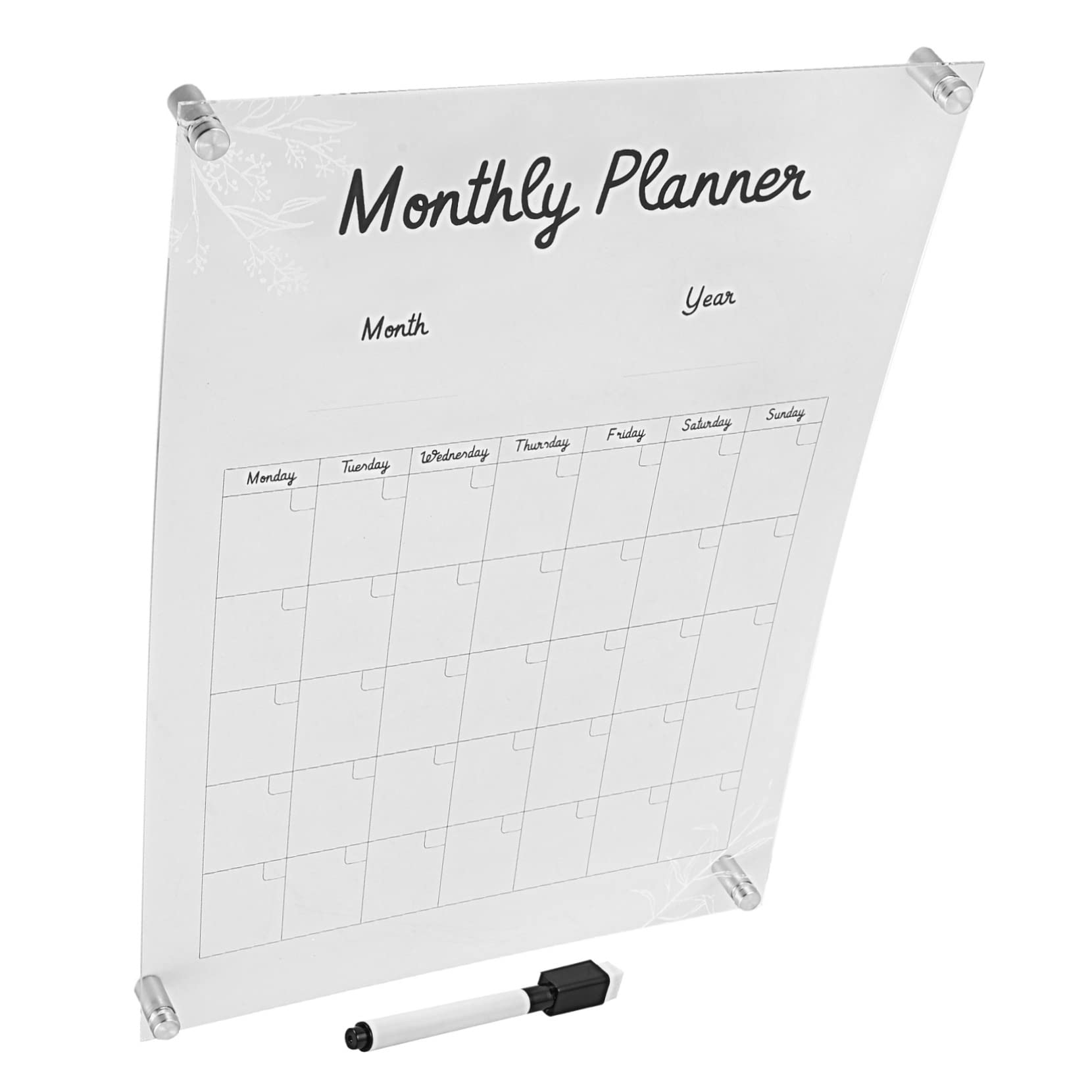 Tablero de Planificación Semanal Claro Acrílico 1 Juego, Borrable