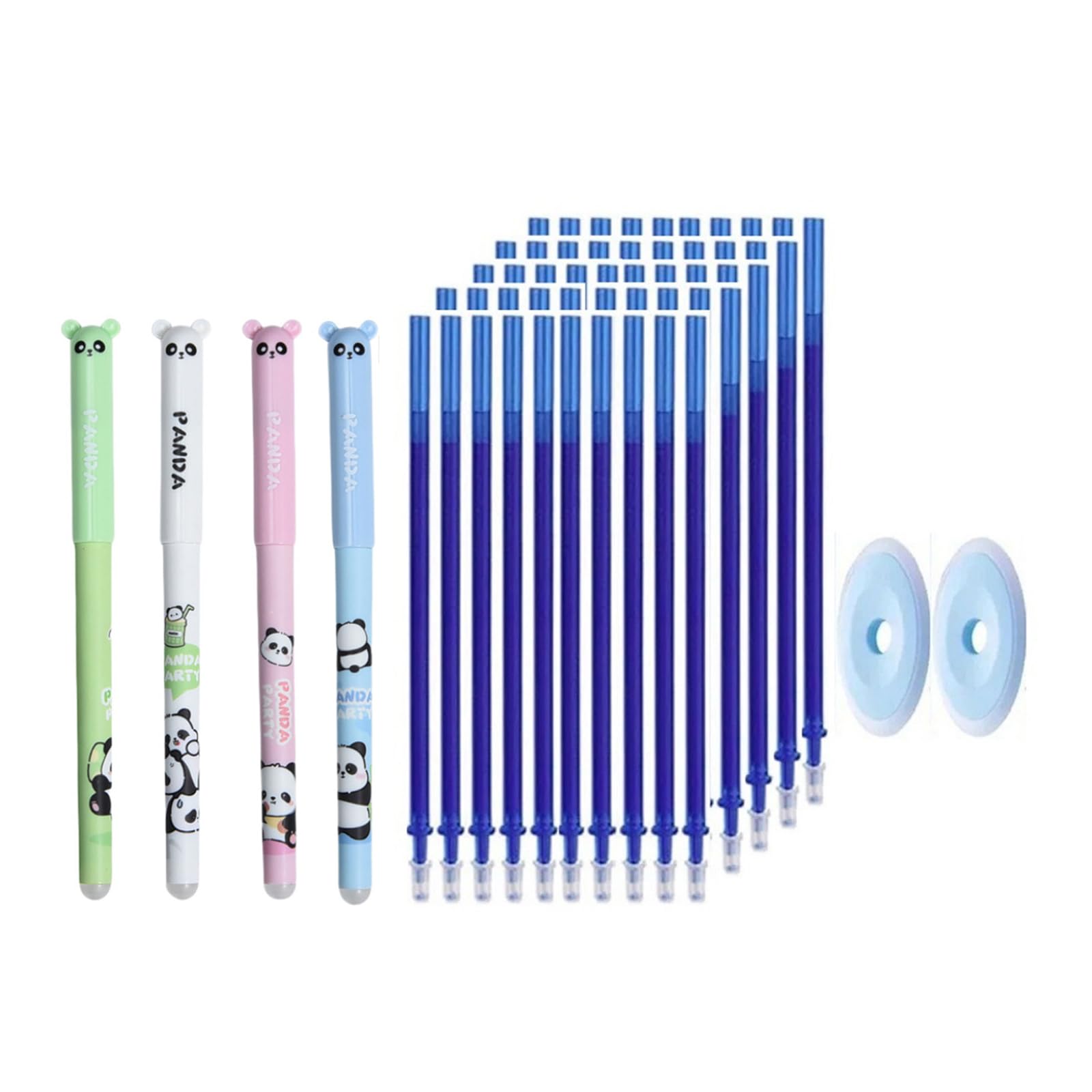 Elnwnnkc 4Pieces Cartoon Gel Pen with Refills and Eraser Erasable Gel 0.5mm Needle Tip Writing for Writing Cartoon Astronaut