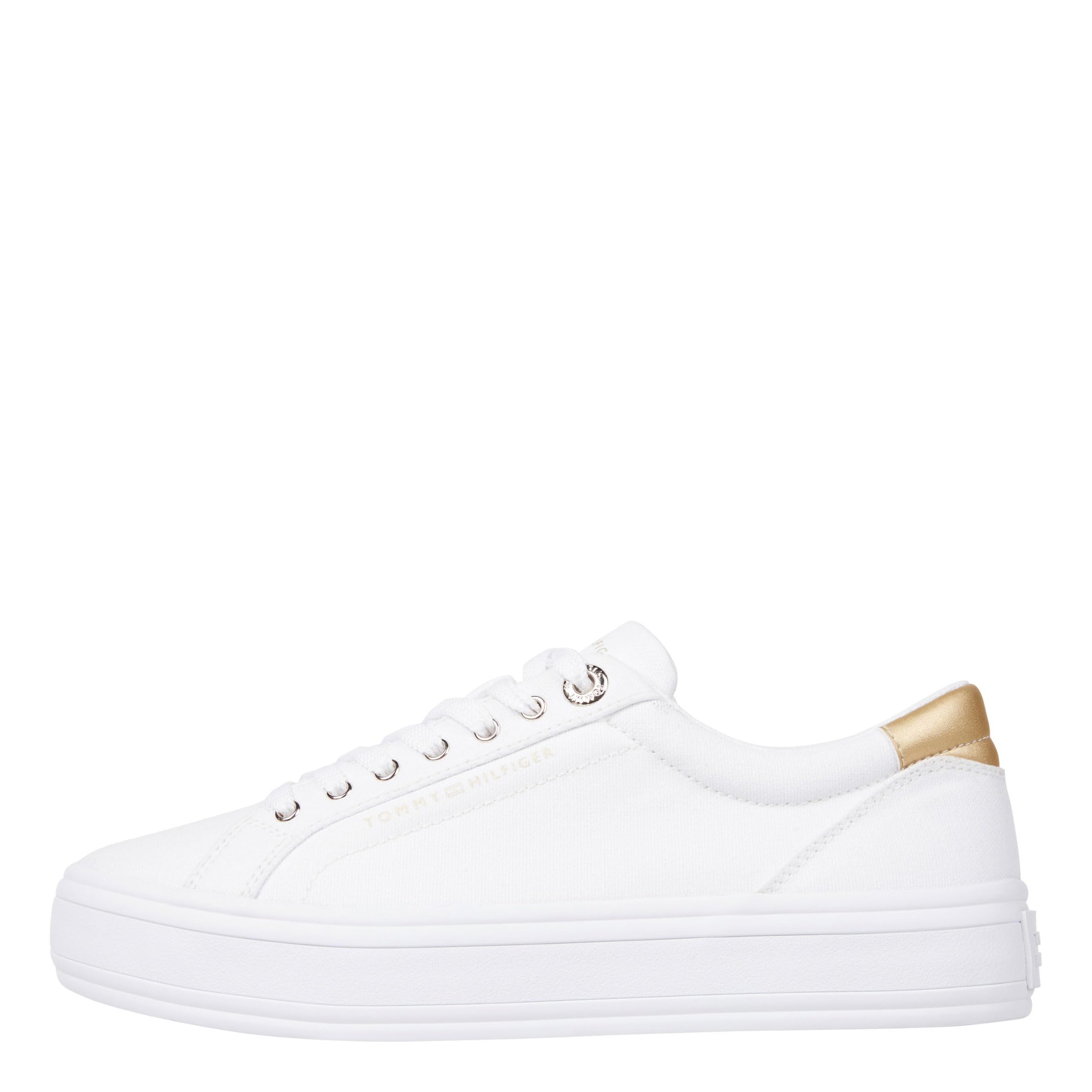 Tommy Hilfiger Sneaker con Suela Vulcanizada para Mujer Calzado, Blanco (Calico), 39