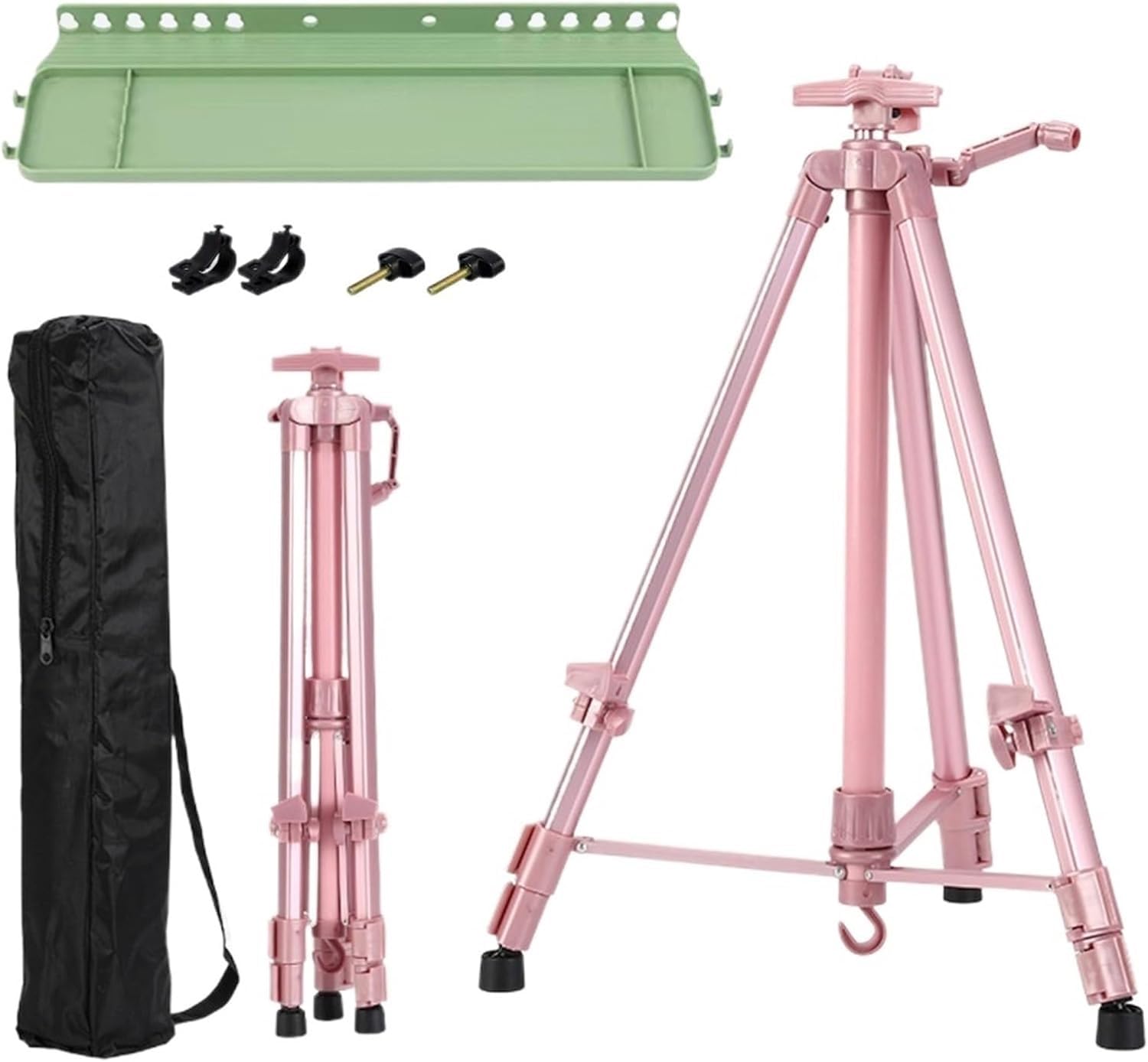 PortabAdjustabArt Cavalletto pieghevole 50150CM Supporto leggero con vassoio verde Versatifor Artisti Ideale per dipingere in viaggio Design adatto ai viaggi