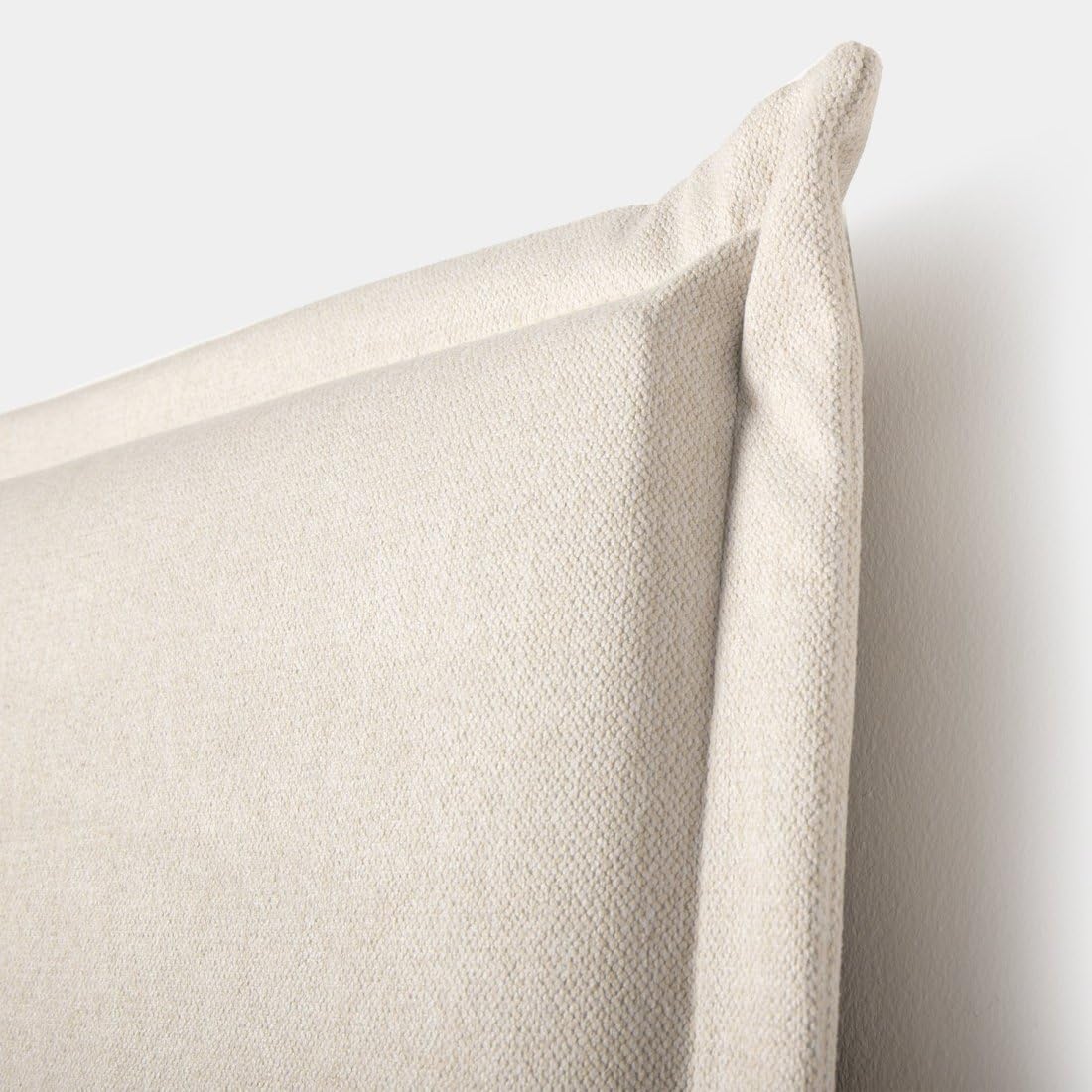 Cabecero tapizado desenfundable de Espuma con Ribete, tapizado en Tejido Antimanchas, 100 cm de Altura (Beige 5, 100cm (Camas de 90))