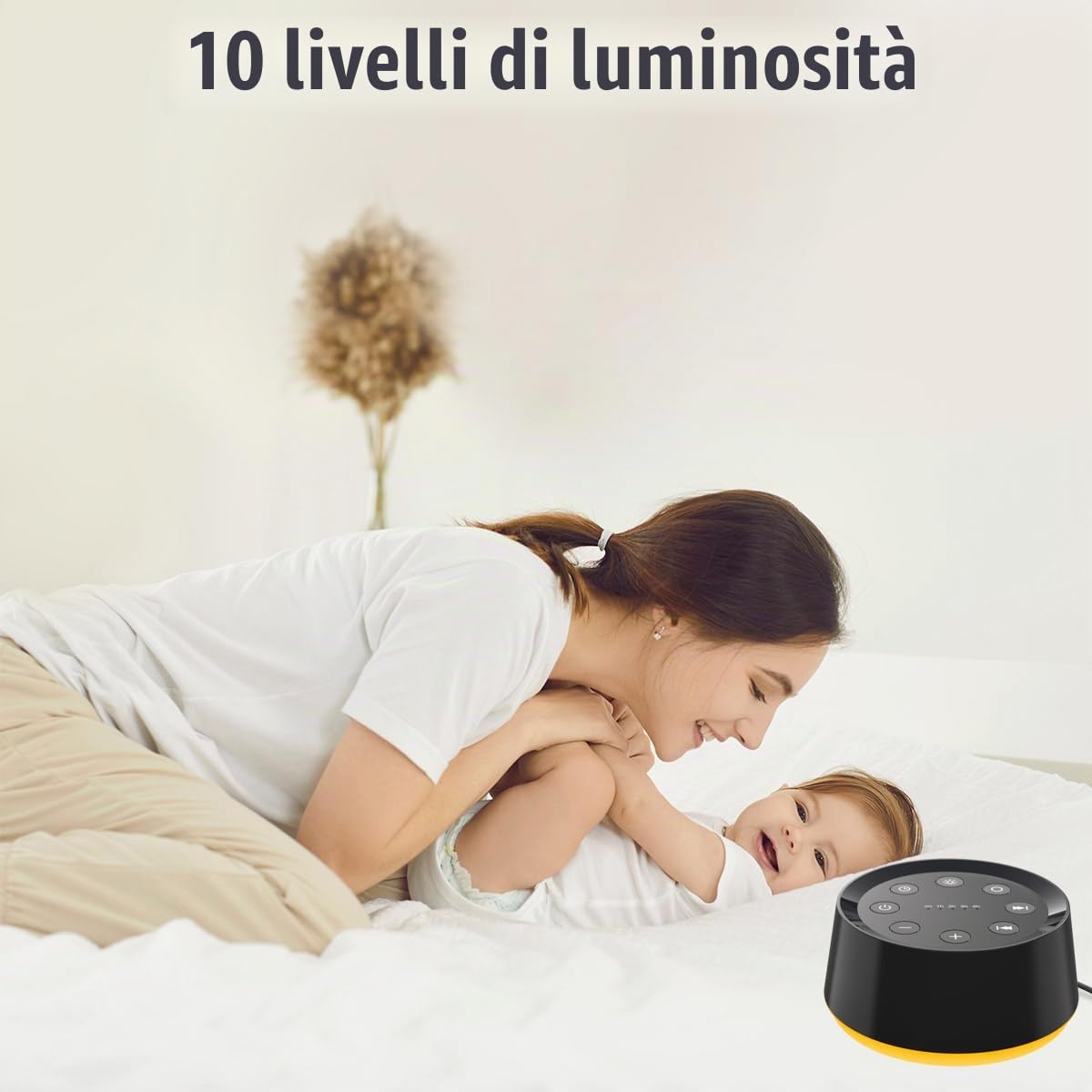 Sound Machine - Macchina per il rumore marrone, con 30 suoni lenitivi, 12 colori, luce notturna, per adulti, bambini, 36 livelli di volume, funzione di memoria, 5 timer per casa, ufficio, viaggi
