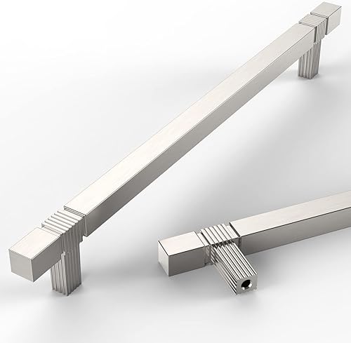 Asidrama Paquete de 6 manijas de gabinete de cocina de níquel satinado cepillado de 7.5 pulgadas (7.559 in), tiradores de gabinete, accesorios de