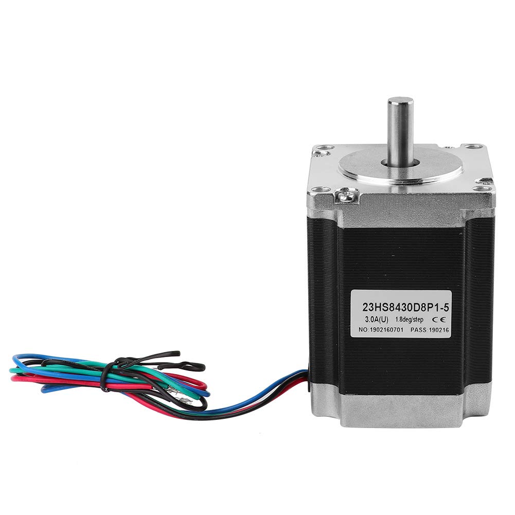 flexman 23HS8430 Stepper Motor, 3A 2Phase 1.8° 8mm Shaft Diameter Stepping Motor for CNC Packaging Equipment Laser Equipment Security Monitoring Equipment