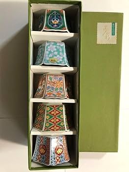 伊万里焼　向付け小鉢5客 Amazon.co.jp: 箱なし 有田焼 仁祥窯 絵変わり小鉢 六角小鉢 古