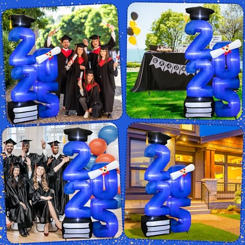 6.0 FT Inflatable Graduation Decorations Class of 2025 - Blow Up 2025 Light Up Marquee Numbers - Yard Sign for Congrats Graduation Party Decorations College High School Kindergarten Preschool