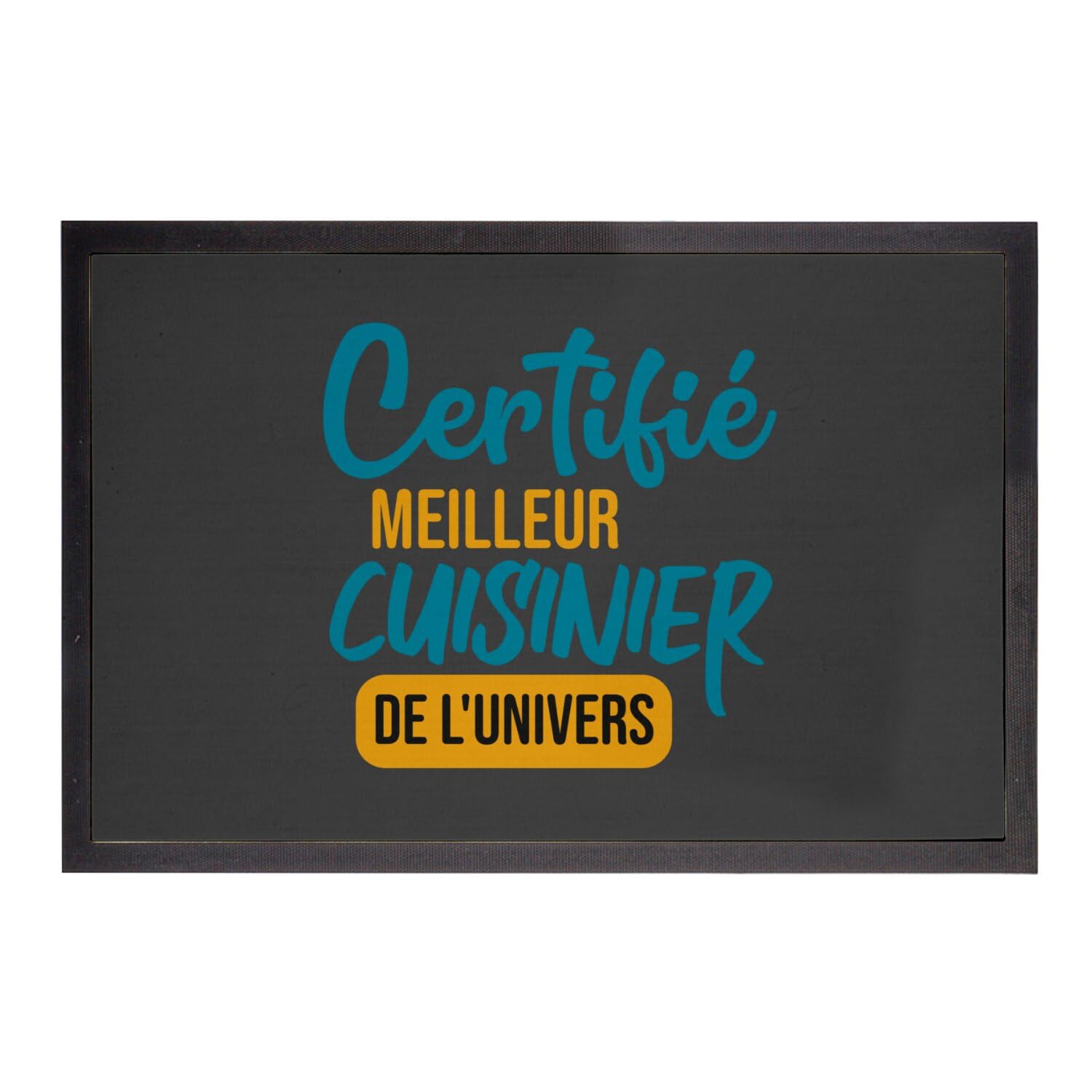 Paillasson noir antidérapant de cuisine 60x40cm pour sol propre