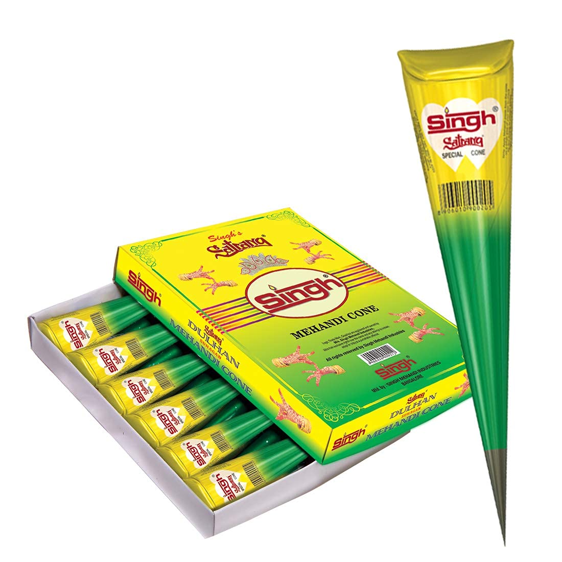 Singh Satrang Mehandi Cone 30 Gr (Sing Mehandi Cone Pack of 12) brown-image-5