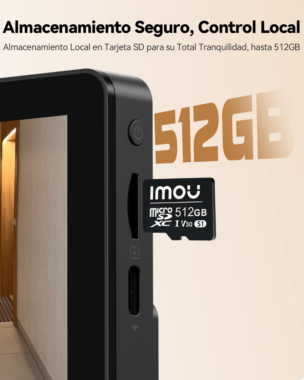 Imou Mirilla Digital de Puerta con Modo AOV (Siempre en Vídeo) – Cámara 5MP Ultra HD, Pantalla a Color de 4.3", WiFi 2,4/5GHz, Detección de Personas, 4800mAh Batería Recargable, Máscara de Privacidad