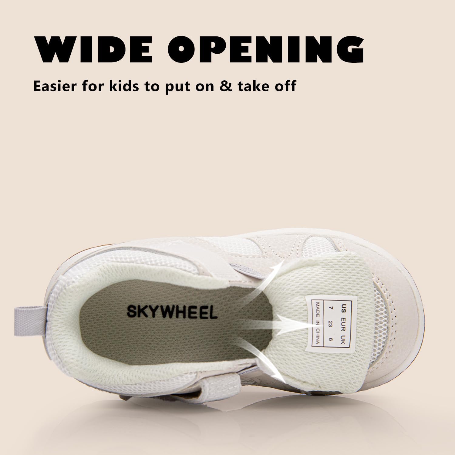 SKYWHEEL Toddler Boy Shoes Casual Sneakers for Everyday Wear with Hook and Loop Ankle Support Anti-Slip Breathable Mesh Upper Comfort Soft Sole Lightweight - Image 6