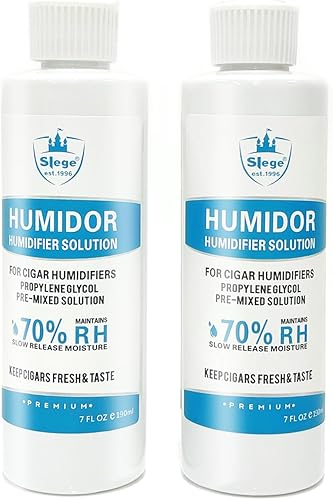 Solución de humidor para caja de cigarros humidor, 7 onzas (paquete de 2) accesorios para humidor de puros, solución humidificador de puros de
