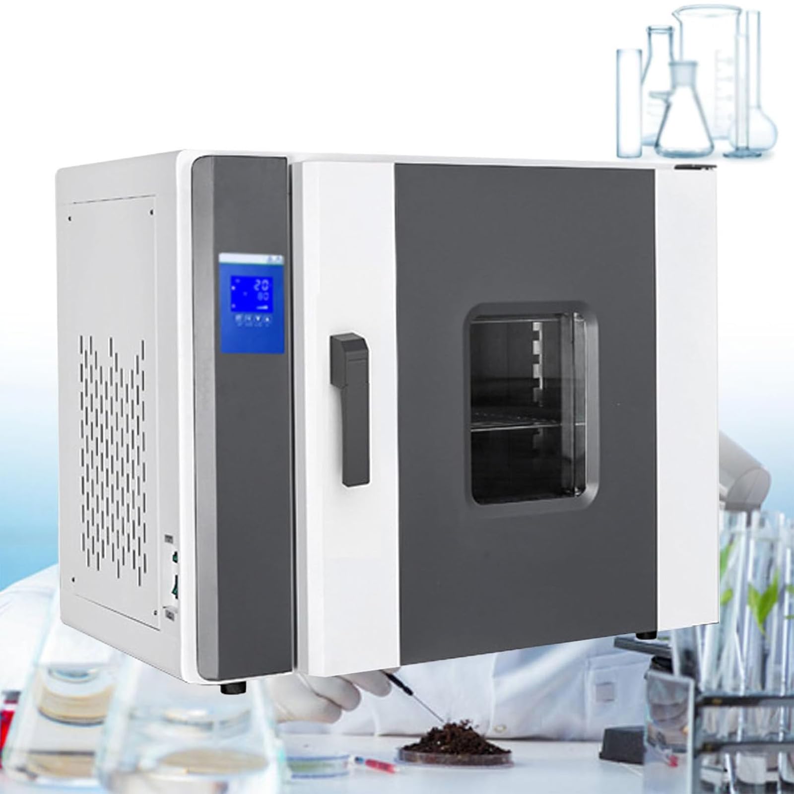 HTDRE Portable Electric Vacuum Drying Oven With Timer for Laboratory Research and Teaching