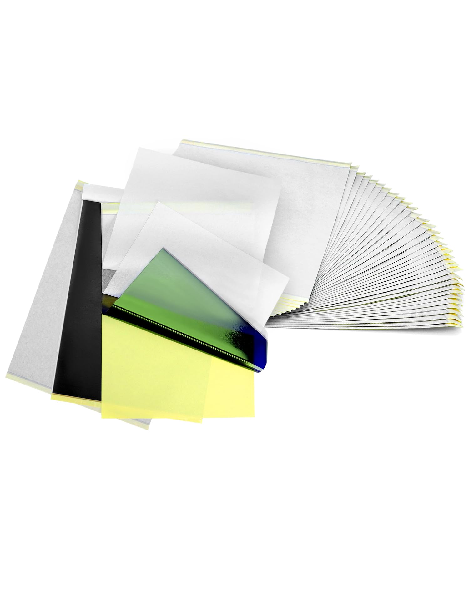 QWORK® 100 Piezas Papel Transfer Tattoo - DIN A4-4 Capas - para Impresora Máquina y Tatuajes Temporales