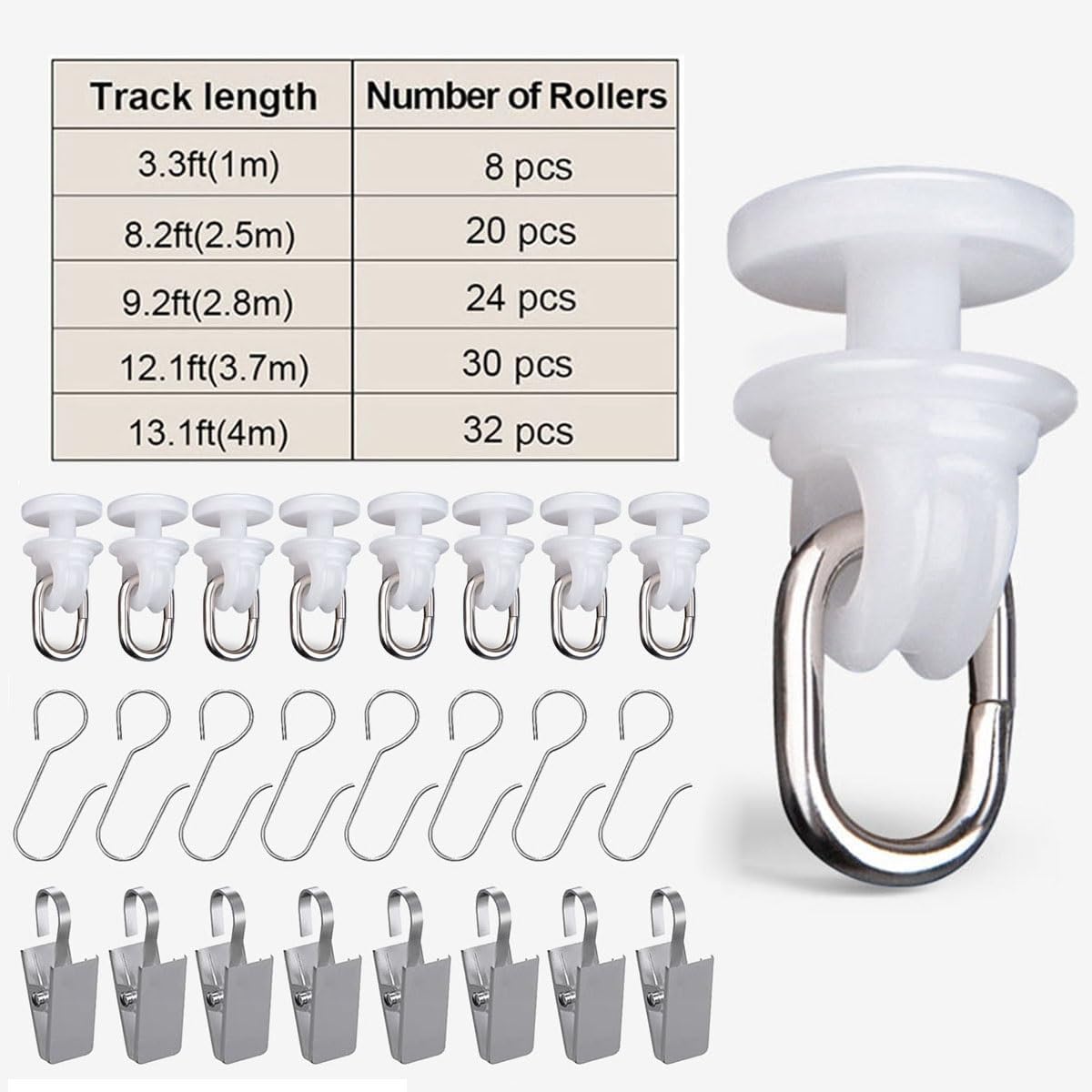 Curtain Track Set, Self Adhesive Ceiling or Wall Curtains Rail 2.6/3.9/5.2/7.9/9.2/10.5/12.1/18.7ft No Drill Curtain Rod for Rv Windows Cabinet Closet Bathroom(Ceiling Track,16.4ft(500cm))