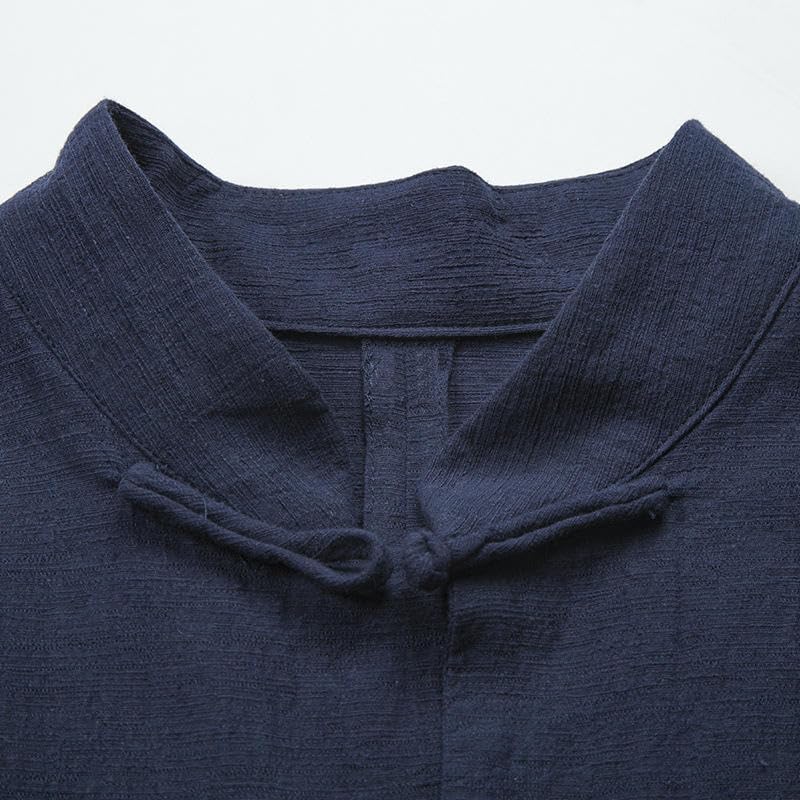 Chemise homme lin de qualité supérieure coupe rétro à col officier - 5