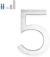 Vista 154 de Montague Metal Products Número de casa moderno de 6 pulgadas, número de casa flotante, fácil de instalar (0, cobre antiguo)